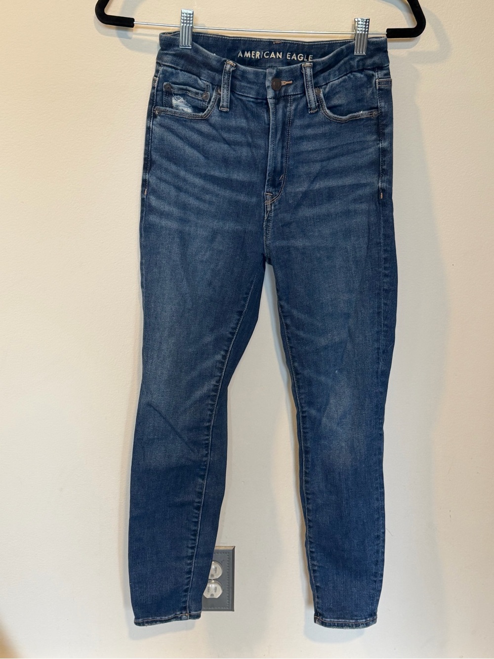 American Eagle Outfitters High-Rise Dark Blue Women's Jeans Luxe Stretch